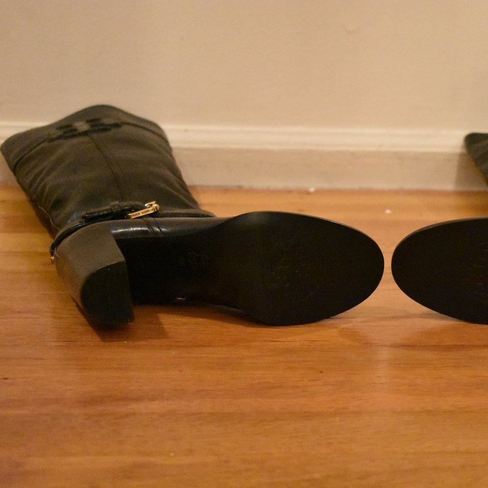 Tory Burch Black Leather High Heels Boots Size 5 - Picture 6 of 8